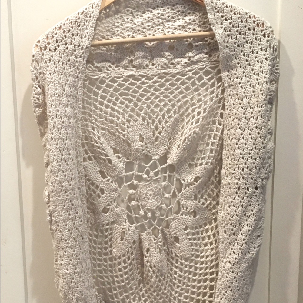 - 🆕️Bohemian Handcrafted Mandala vest crochet tan